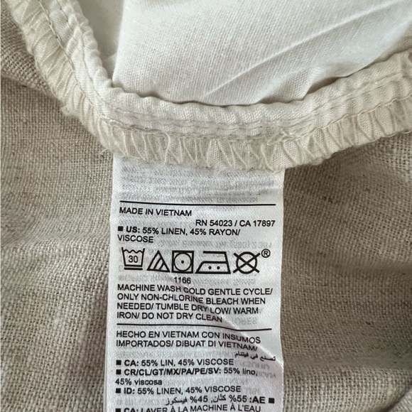 Old Navy Women’s 4XL High Rise Cropped Linen-Blend Tapered Pants Beige - Picture 12 of 15